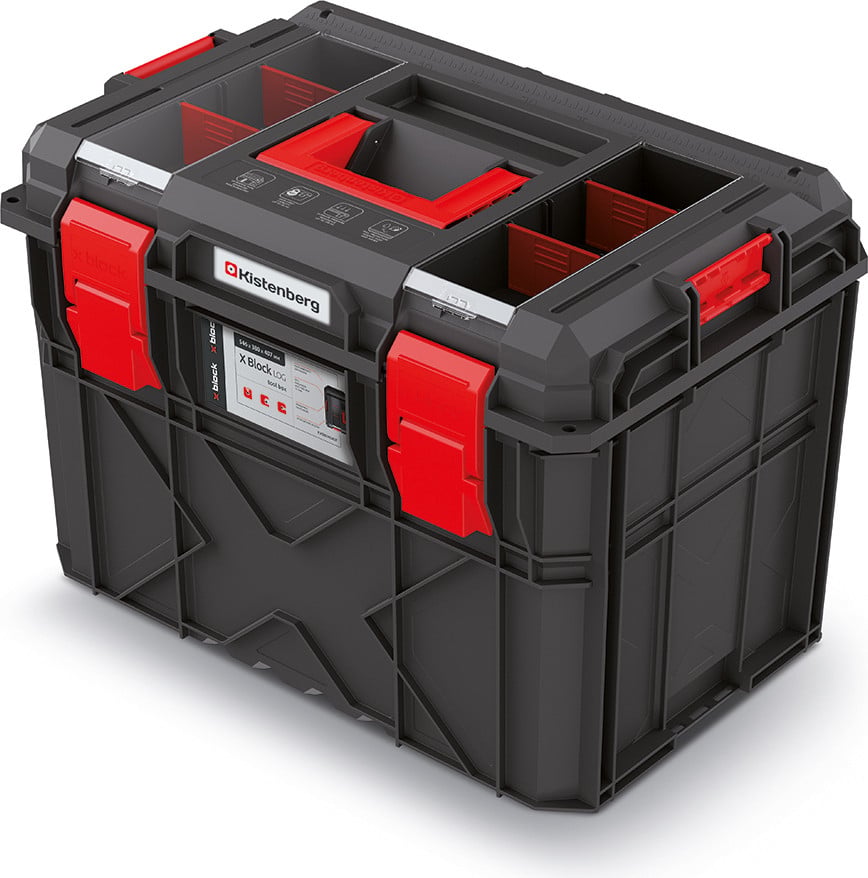 Kistenberg gereedschapskoffer met organizer in het deksel en gereedschapshouder, B/D/H: 54,6 x 38,0 x 40,7 cm