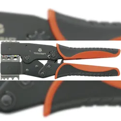 TOOLCRAFT 2-i-1 818644 Crimpzange Isolierte Flachstecker, Kabelschuhe, Stoßverbinder