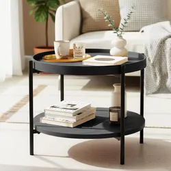 CLP Couchtisch Corbitan 50 cm   Farbe: grau, Größe: Ø 50 cm