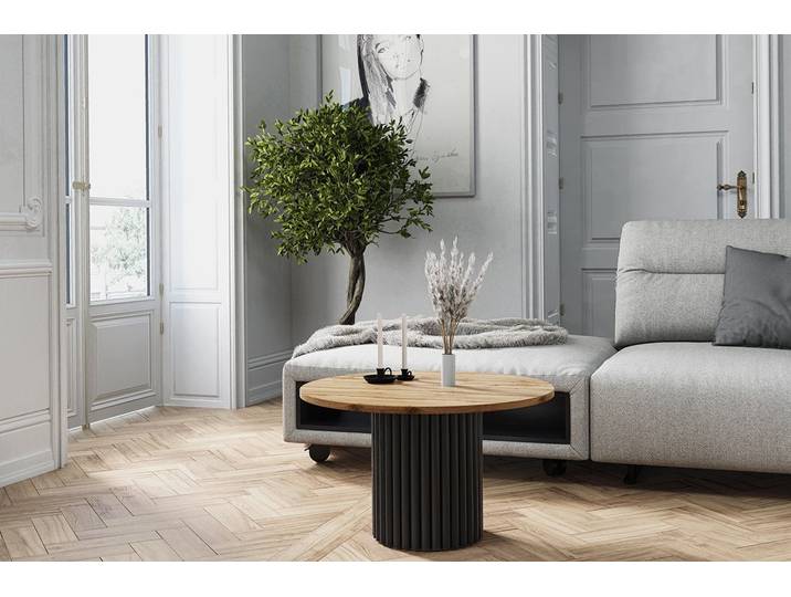 Design Möbel Couchtisch LOMELO – Runder Couchtisch im modernen Design (67x67x42 cm)