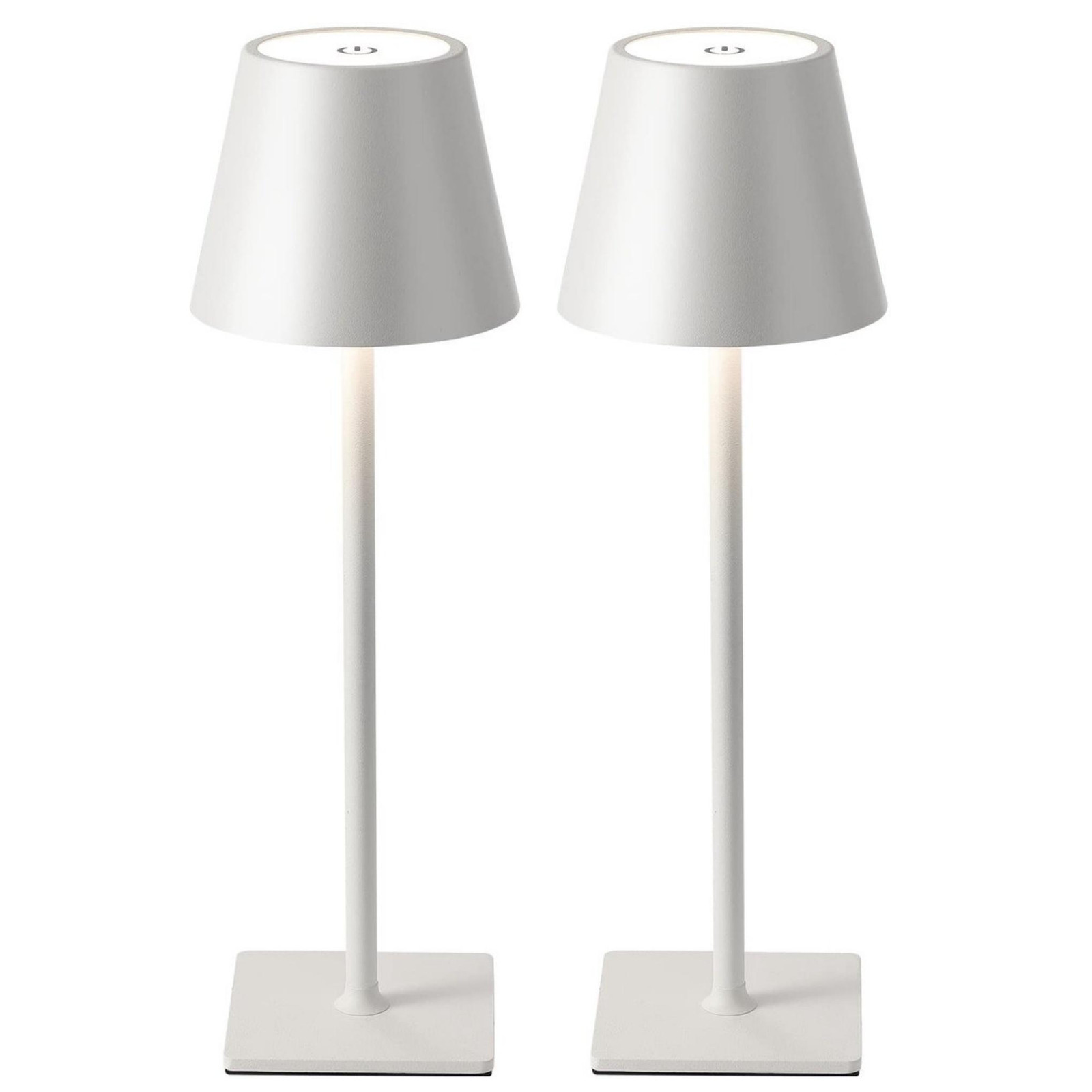 Minicee Set van 2 Draadloze LED-tafellampen, Dimbaar en USB-oplaadbaar, Wit