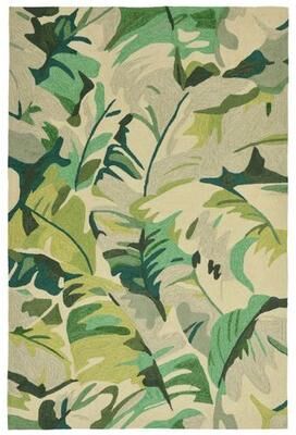Trans Ocean Import Co Inc "Capri Palm Leaf Rectangle Rug, 3'6"" x 5'6"", Green"