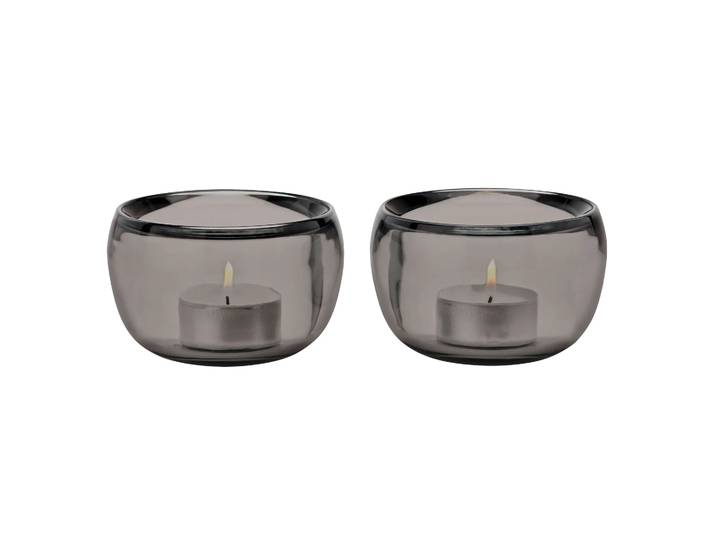Stelton Ora theelichthouder 2-pack Smoke