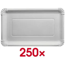 Papstar 250 Pappteller eckig weiß - 18 x 33 cm weiß, 18x33 cm
