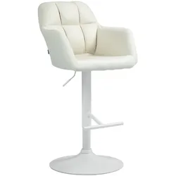 CLP Barhocker Natoma Stoff weiß   Farbe: creme, Material Gestell: Metall matt weiss