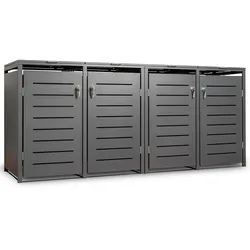 Mülltonnenbox KÖLN 264x80x116cm für 4x Tonnen 120 und 240 Liter, Stahl anthrazit