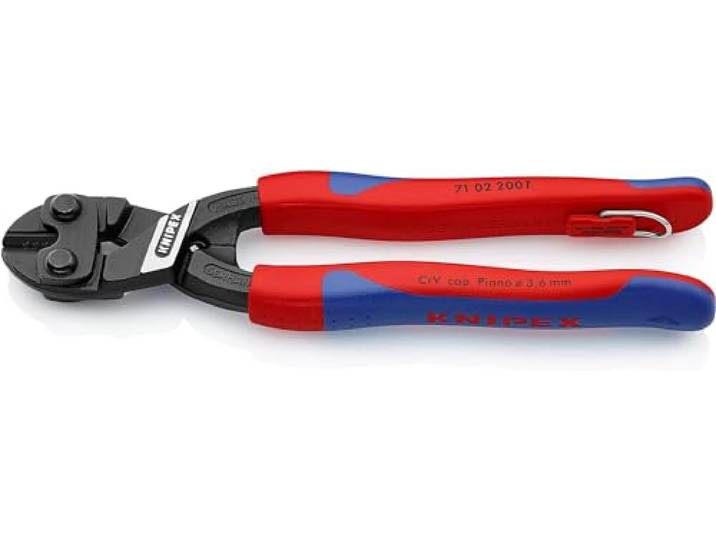 Knipex CoBolt Coupe-boulons compact avec gaines bi-matière\, 71 02 200 T Minces\, avec œillet de fixation intégré pour fixation d’un
