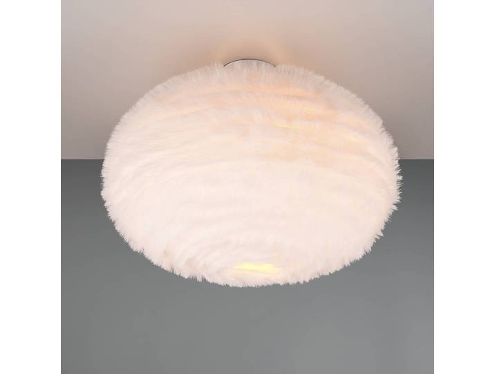 Reality Leuchten Deckenlampe Furry, dimmbar, creme / amber, für Wohn- / Esszimmer, Textil / Stoff / Seide, Modern, Deckenlampe