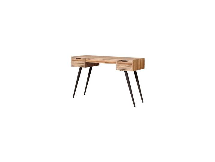 Bureau en teck beige, droit, avec rangement, 2 tiroirs - Chehoma,