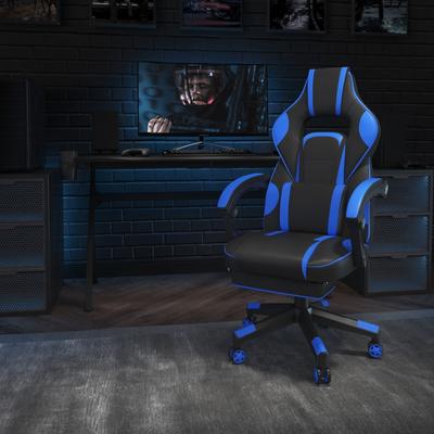Flash Furniture Ergonomic Gaming Chair -Recline Back/Arms, Footrest, Massaging Lumbar