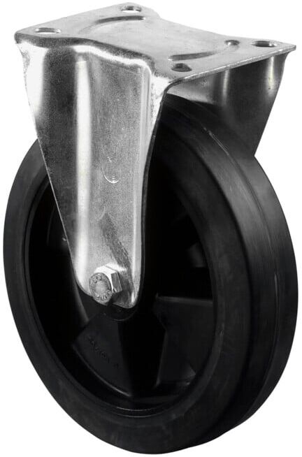 Roulette fixe BS Rollen, roue élastique noire Ø 125 mm (LS410.B60.125)