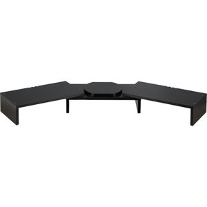 Relaxdays Monitorständer 10039881, Holz, Breite: 98-104cm, 2 Monitore, Winkel einstellbar