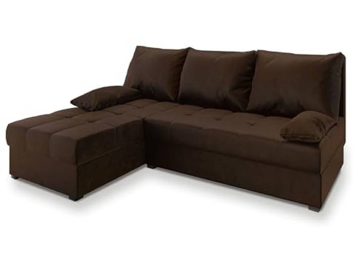 Masseno Ecksofa Rita mit Schlaffunktion L-Form, Modern Sofa mit Bettkasten, Wohnzimmersofa, Couch, Soffa, Bettsofa, Couchgarnitur - Braun, Kronos 06