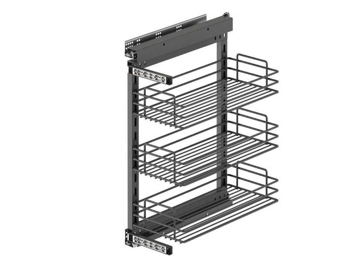 Emuca Chariot extractible TitaneStar avec fermeture amortie module 400mm acier gris anthracite