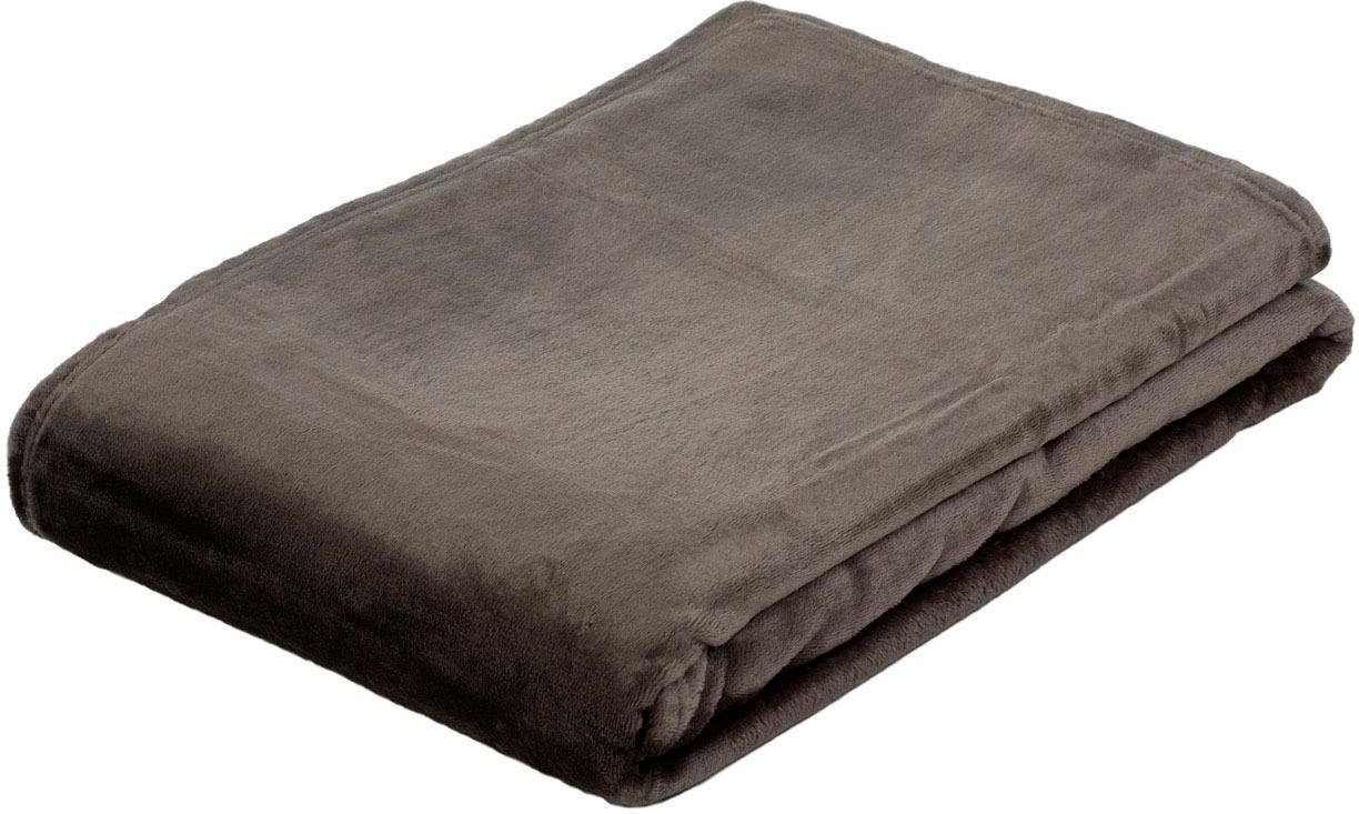 Wohndecke GÖZZE "Memphis", braun, B:180cm L:220cm, Polyester, Wohndecken, Wohndecke, in tollen Unifarben, Kuscheldecke braun B/L: 180cm x 220cm