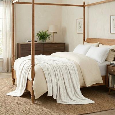 Superior Lily Lightweight Fleece Blanket with Pebbled Popcorn Texture, Soft All-Season Bedding