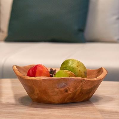 Greenage Cedar Fruit Bowl, Wooden Storage Natural Crafts Serving Bowls