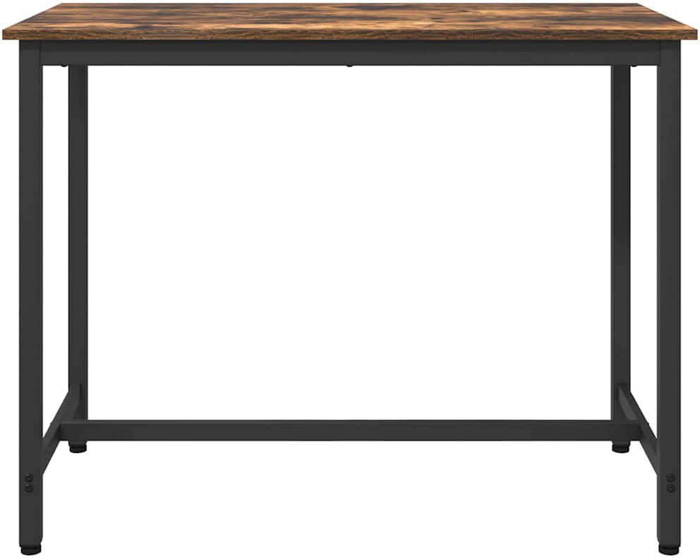 Metro Rectangular with Steel Base Dining Table Smoked Oak 76.5cm H x 100cm W x 50cm D