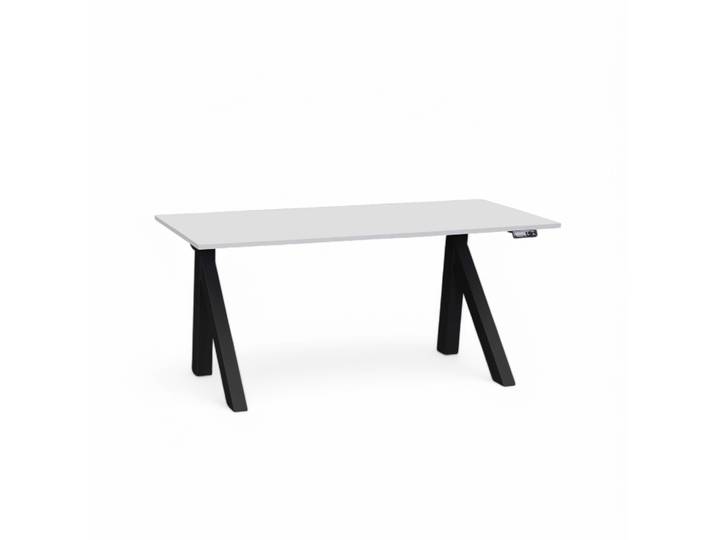 Ergonomischer Elektrisch höhenverstellbarer Schreibtisch Tradingzone Design Lift 140x70 cm, Lichtgrau/Schwarz, Neu, Tisch - ideal fürs Homeoffice oder Büro