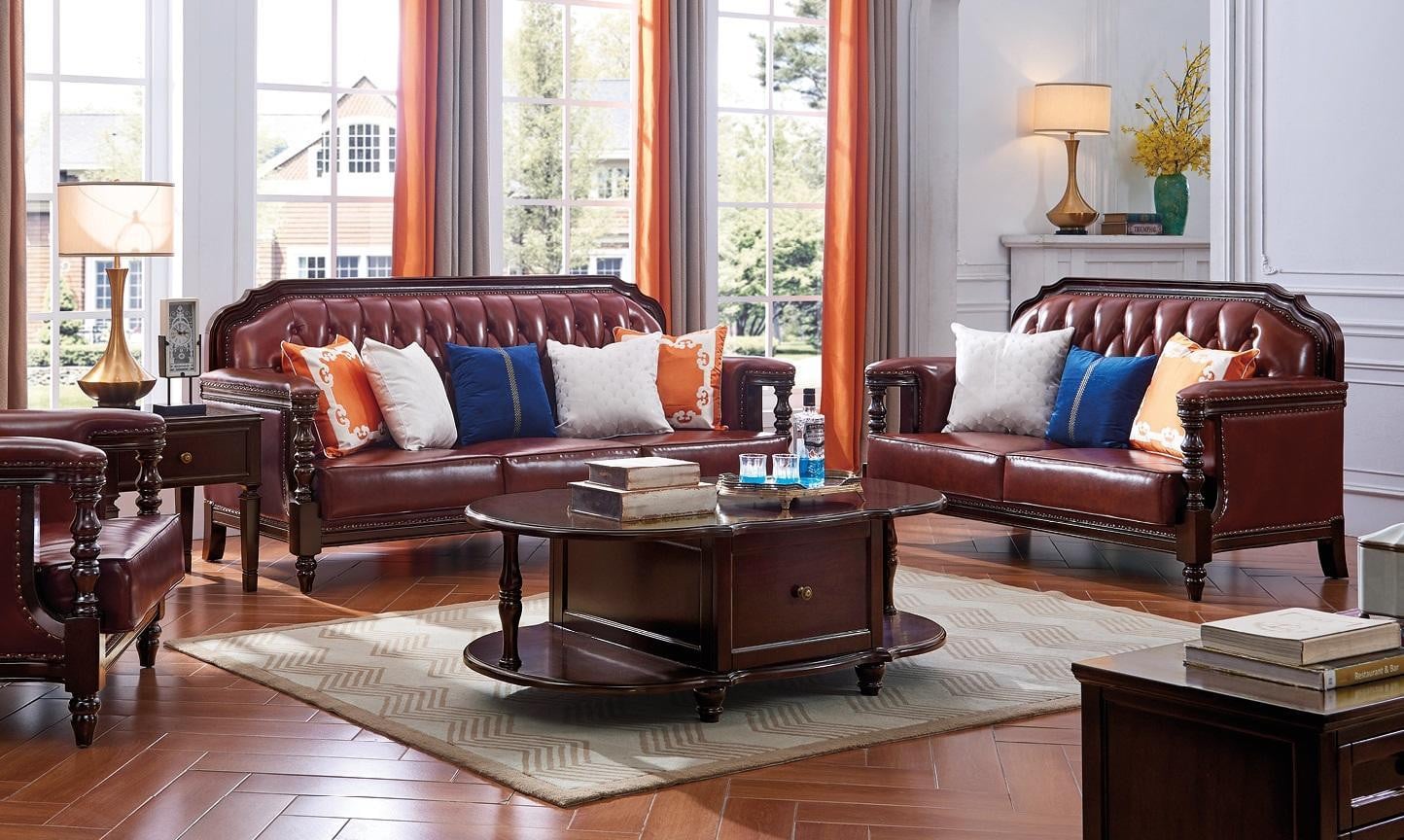 Nordstaaten Chesterfield Ledersofa Amerika 3+2 Zitcombinatie