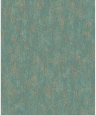 Antonina Vella Teal & Gold Shimmering Patina Wallpaper