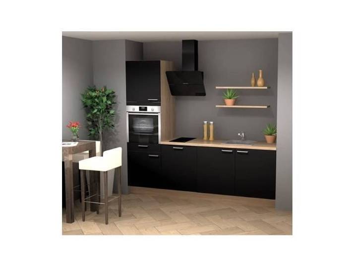 UB DESIGN Pack Cuisine ASTUCIO 2 NOIR MAT - 240CM