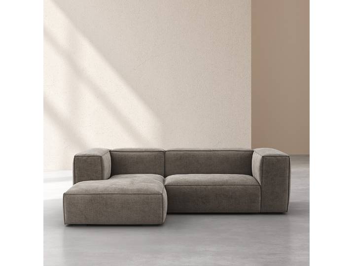 HABITAT - Canapé d'angle gauche en tissu Kumal - Gris ardoise - Edwin