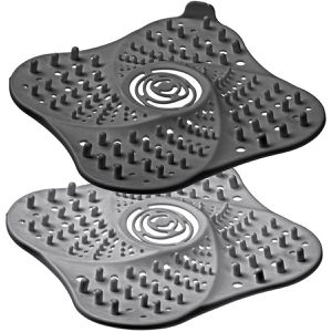 Westmark Abflusssieb extra groß, 16,2 x 16,2 cm, 2 Stück, für Spüle, Dusche, Badewanne & Waschbecken, grau