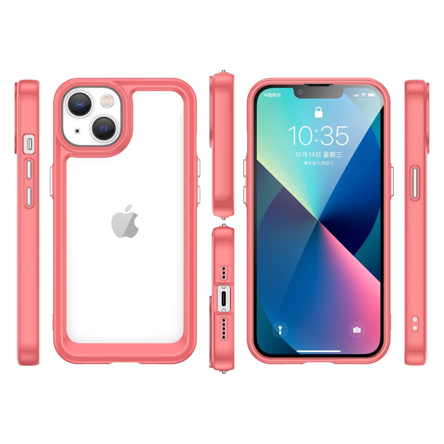Hurtel Outer Space Case iPhone 14 Plus Hardcover mit Gelrahmen rot (Apple iPhone 14 Plus) (1404978613)