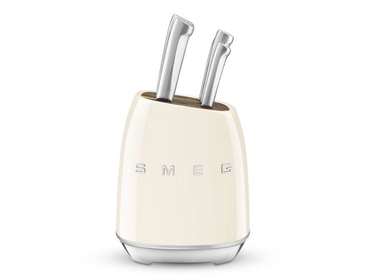 Bloc 6 couteaux vintage crème smeg
