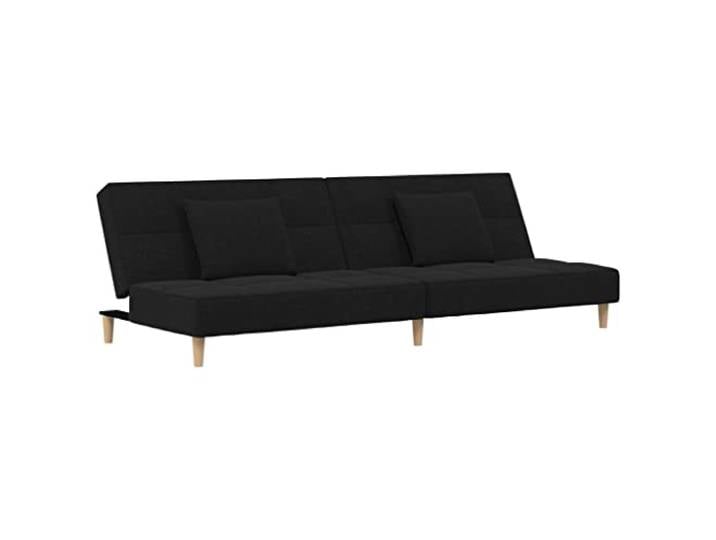 Todiikf 2-Sitzer Schlafsofa Schwarz Klappsofa mit 2 Kissen Stoffsofa Flexibles Couchbett mit verstellbarer Rückenlehne für Wohnzimmer und Gästezimmer. Enthält zwei bequeme Kissen.