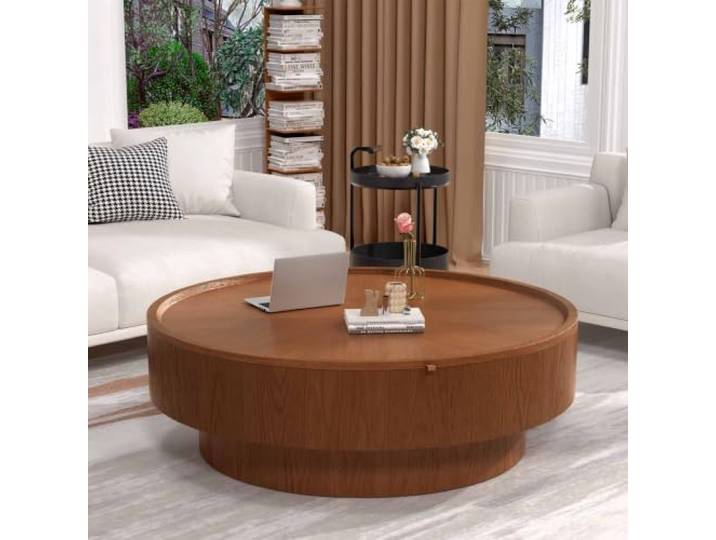 ZUOWENYG Moderne Couchtische aus Holz fürs Wohnzimmer Handgefertigter Couchtisch, stilvolles Design, Mid-Century-Modern-Stil, stabiles Gestell, rutschfeste Füße, einfache Montage