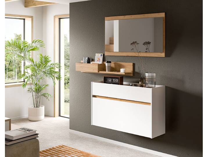 Hänge-Schuhkipper Drive 61 x 110 x 32cm Weiß/Weiß