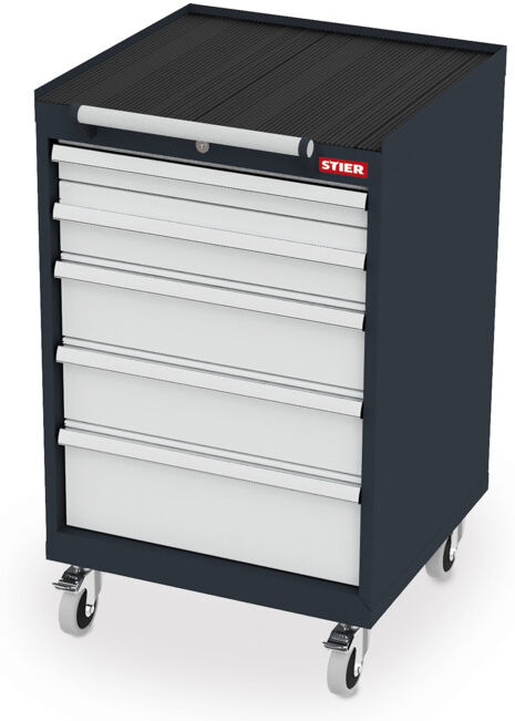 Armoire à tiroirs mobile STIER avec 5 tiroirs lxPxH 600x575x990 mm (902613)