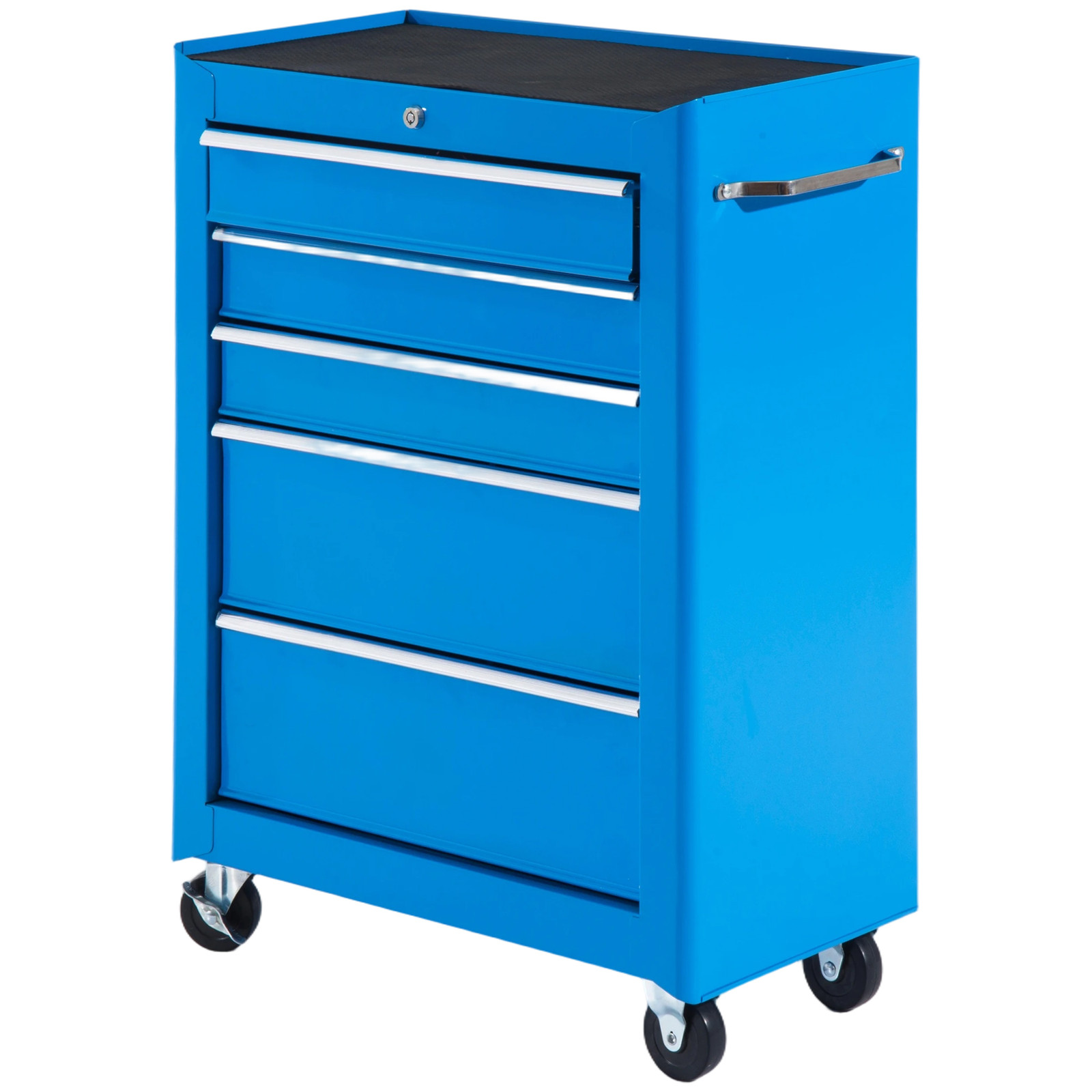 HOMCOM gereedschapskast met 5 lades, verrijdbaar, staal, Blauw