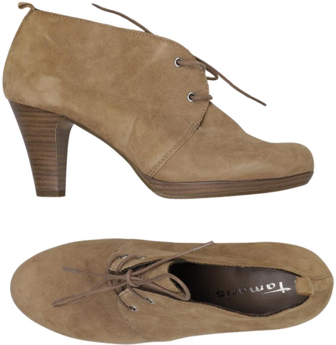 Tamaris Damen Halbschuh, Beige, Gr. EU 38, Leder - Second Hand