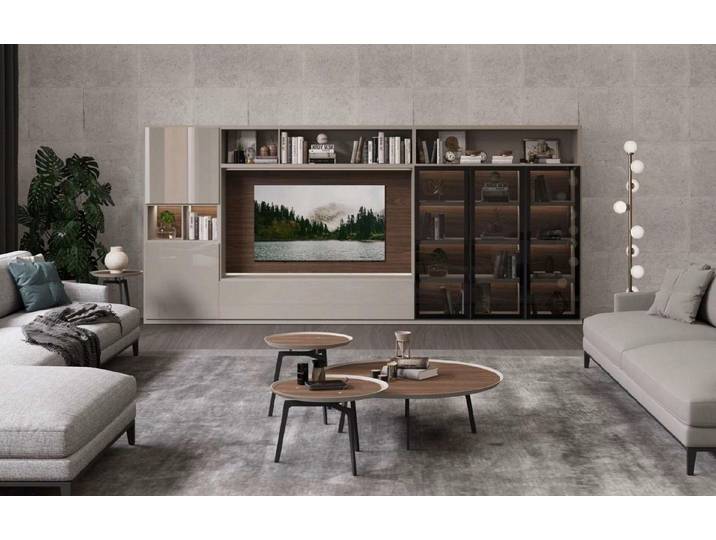 Xlmoebel Wohnzimmer-Set Moderne weiße Wohnwand aus Holz für luxuriöse Einrichtung, Made in Europa