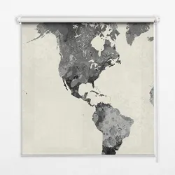 INNENROLLO - Fensterrollo - Rollo - 90x140 cm - Schwarze Kontinente