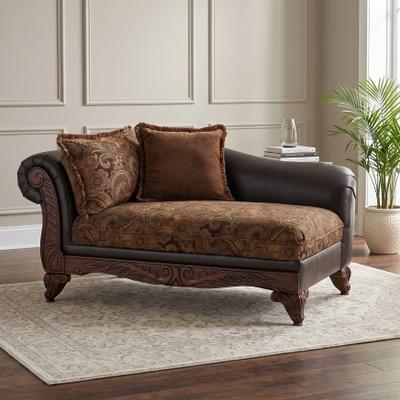 Roundhill Furniture San Marino 2-Tone Chocolate Fabric Chaise