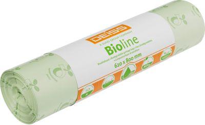 DEISS Bioline Bioabfallsäcke, Biofolie Ecovio, natur, B 620 x H 800, 60 Liter, 500 Stück