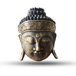 Home Decoration Buddha Head - 25cm - Gold Shine Finish