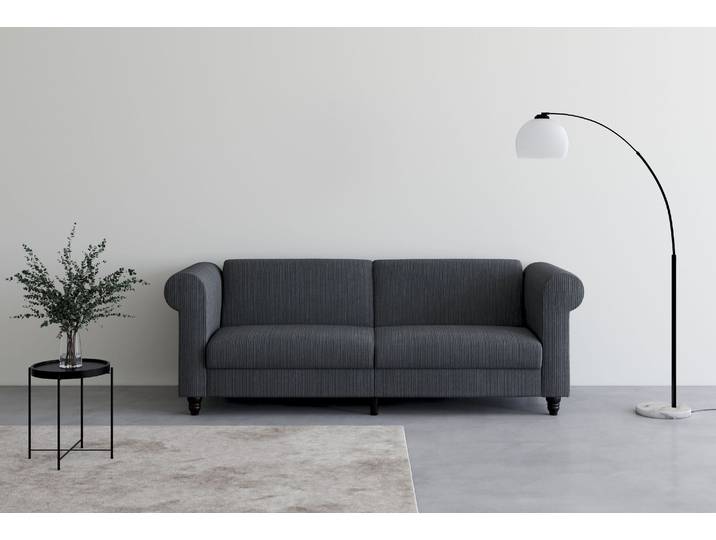 3-Sitzer DOREL HOME Felix II, Schlafsofa 236cm, (Liegefläche 108x190cm), Rückenlehne , grau (anthrazit), B:236cm H:83cm T:87cm, Sofas, 3-Sitzer, 3-fach verstellbar, Sitzhöhe 46 cm, Cord