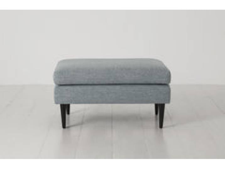 Polsterhocker Model 01, Meerglasblau
