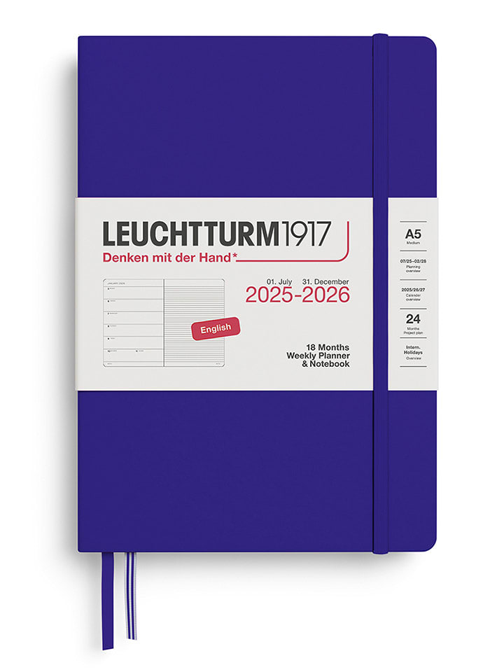 LEUCHTTURM1917 Wochenkalender & Notizbuch in Dunkelblau - A5 - onesize