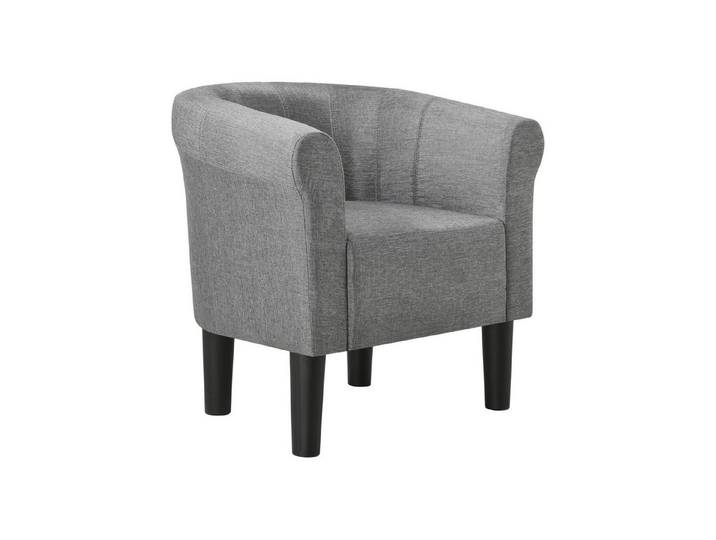 en.casa Sessel, »Jelgava« 70x70x58 cm Clubsessel Textil Hellgrau
