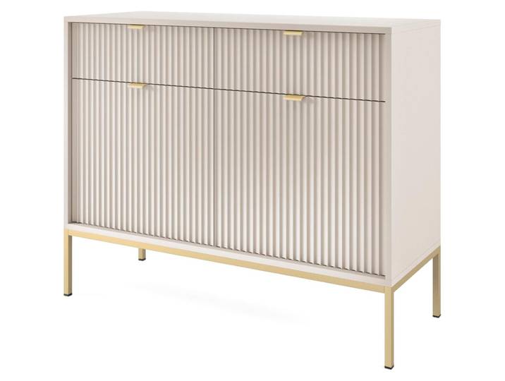 Selsey VELLORE - Buffet 2 portes\, gris avec structure dorée\, 104 cm