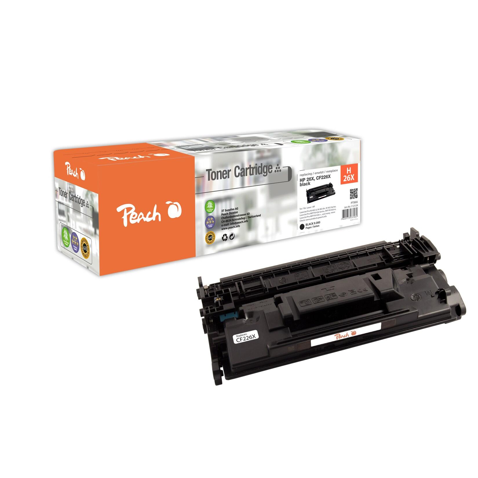 Peach HP 26 A Toner bk ersetzt HP No. 26A, CF226A für z.B. HP LaserJet Pro M 402 d, HP LaserJet Pro M 402 dn, HP LaserJet Pro M 402 dw (wiederaufbereitet)