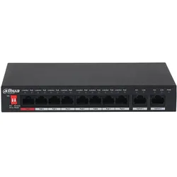 Dahua PoE PFS3010-8ET-96-V2 Netzwerk-Switch Unmanaged Gigabit Ethernet (10/100/1000) Power over Ethernet (10 Ports), Netzwerk Switch, Schwarz