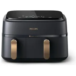 Philips Dual Basket Airfryer NA352/04, Fritteuse, Schwarz, Kupfer