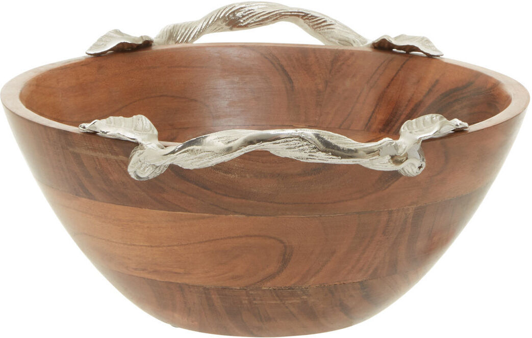 Alpen Home Climenhaga Wood Serving Bowl Silver;Brown 37cm W